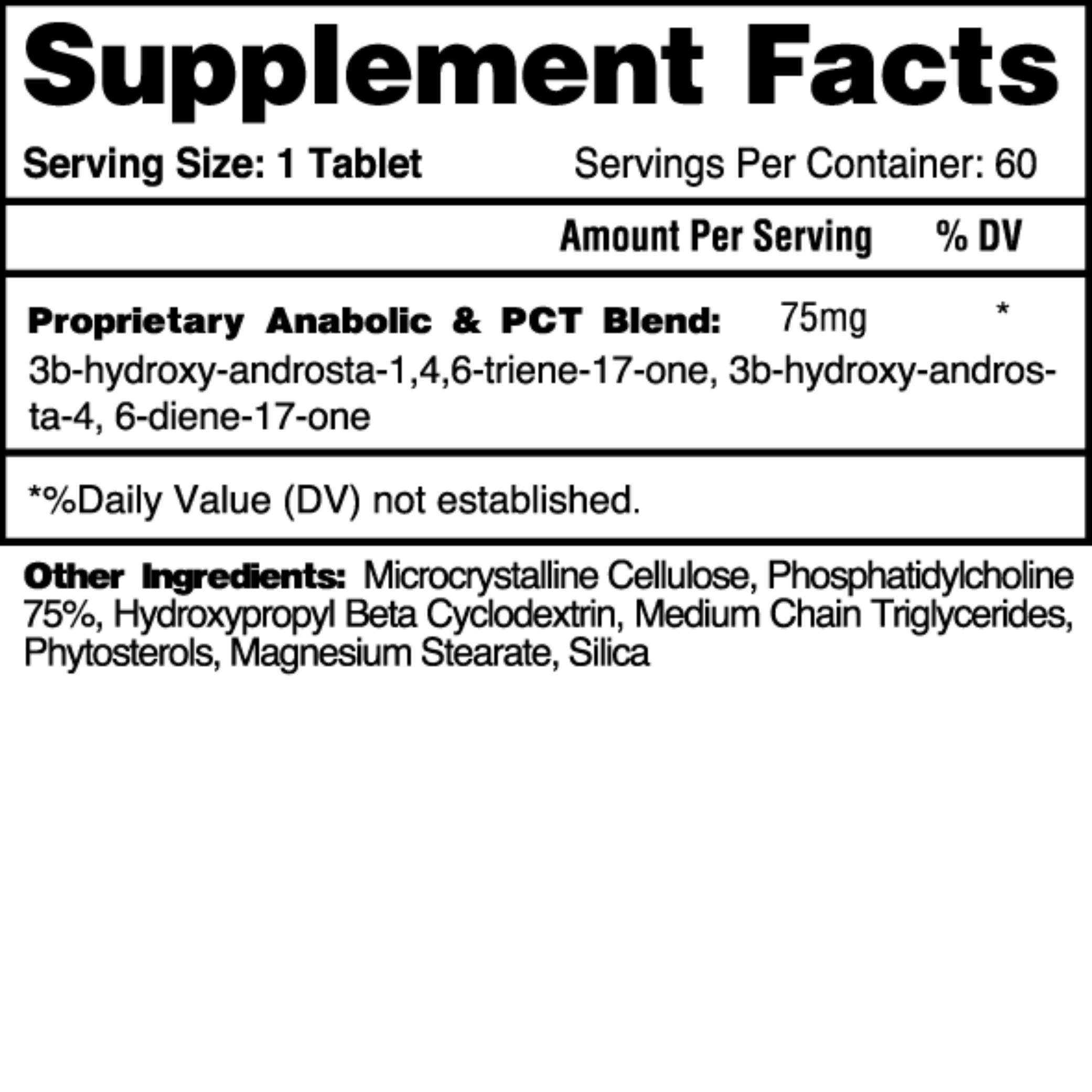 a close-up of a supplement label