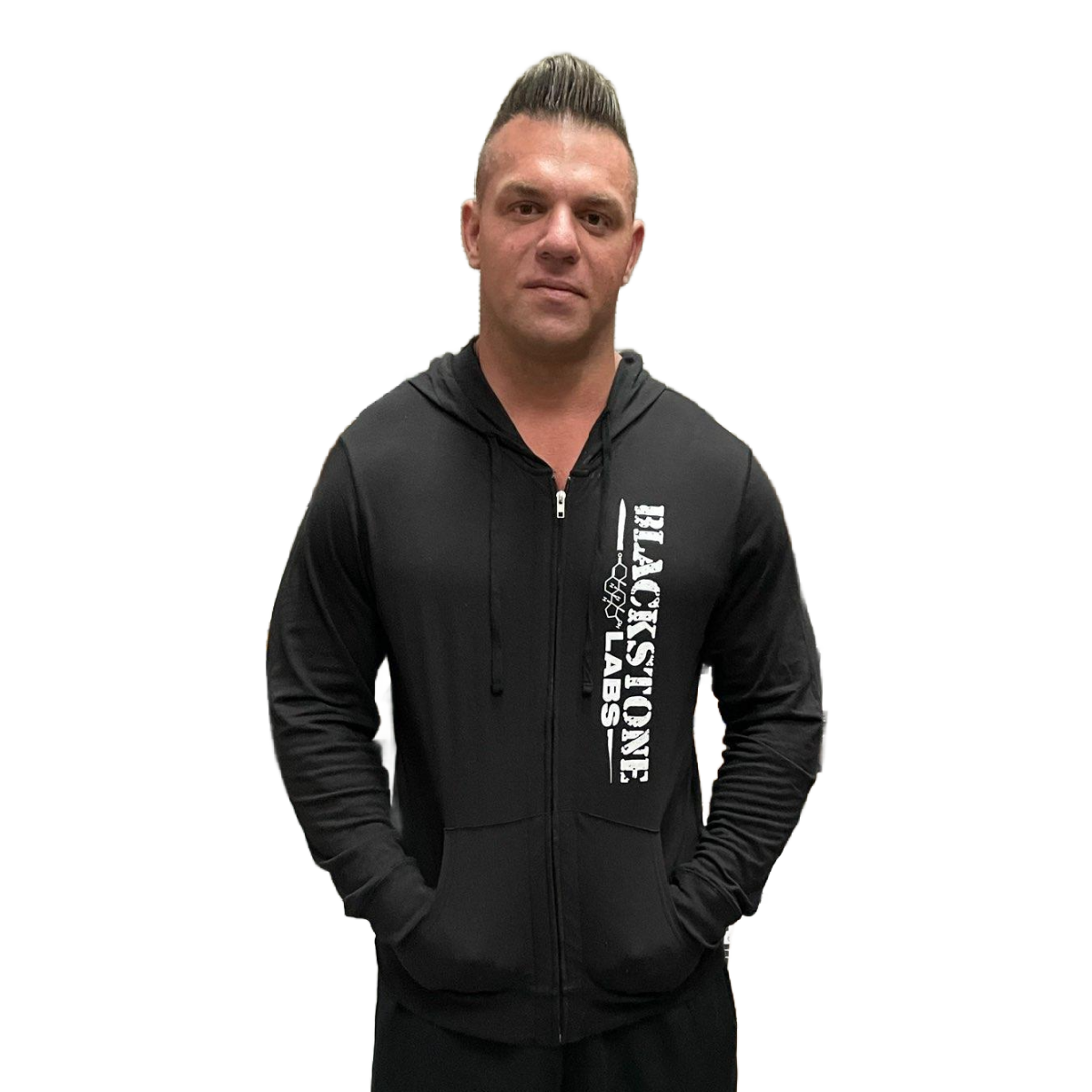 Blackstone Labs Throwback Apparel | Lightweight Black Zip-Up Hoodie