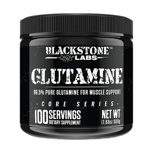 Blackstone Labs Glutamine | Unflavored | 99.5% Pure Glutamine For Muscle Support and Gut Health | Photo of Bottle Render