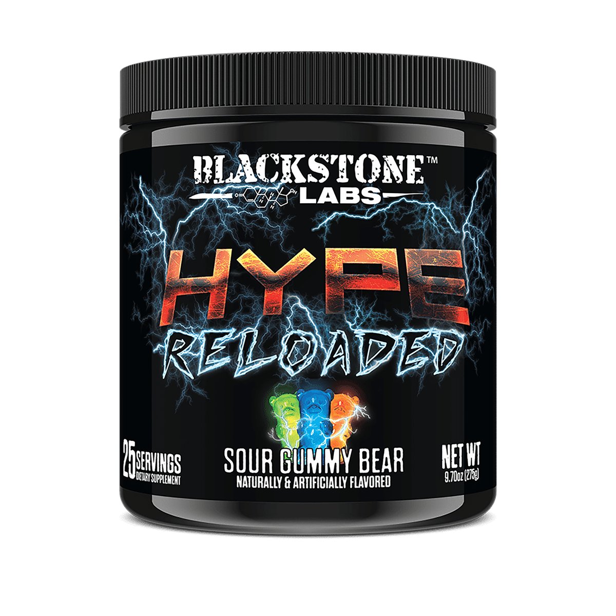 Blackstone Labs | Hype Reloaded | Non-Stimulant Pre-Workout | N.O. Pump Formula | Sour Gummy Bear Flavor