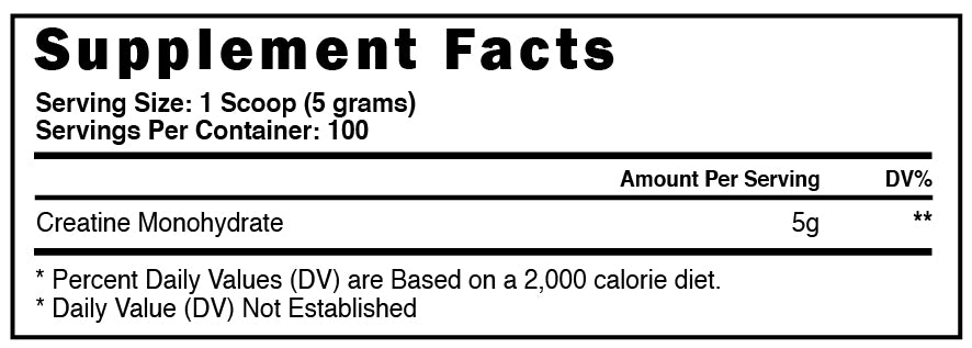 Blackstone Labs Creatine Monohydrate | Supplement Facts Panel | See Ingredient Tab For More Information