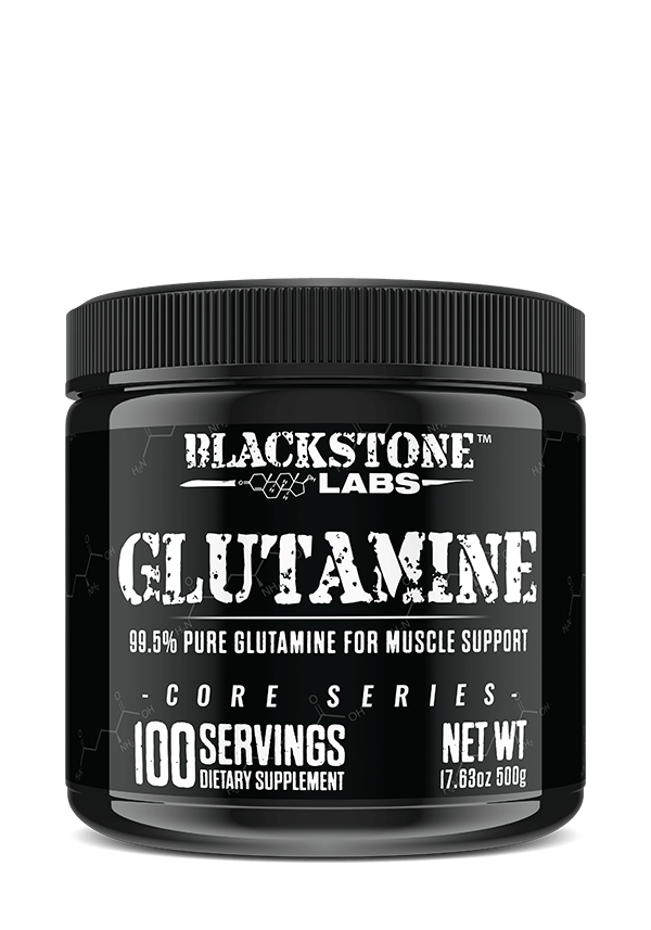 Blackstone Labs Glutamine | Unflavored | 99.5% Pure Glutamine For Muscle Support and Gut Health | Photo of Bottle Render