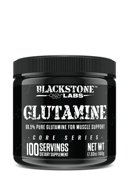 Blackstone Labs Glutamine | Unflavored | 99.5% Pure Glutamine For Muscle Support and Gut Health | Photo of Bottle Render