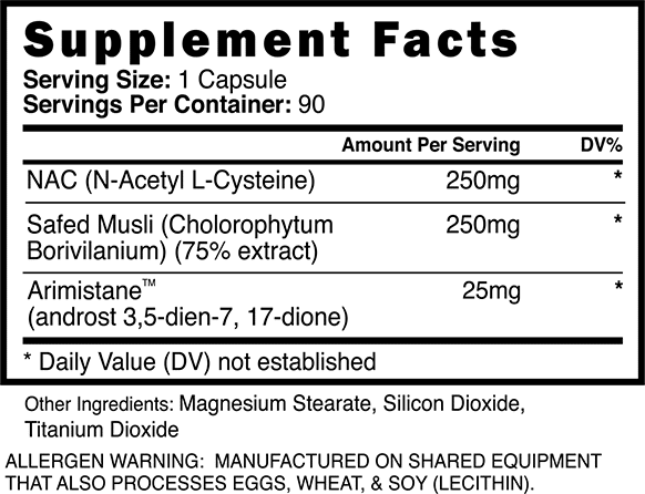 Eradicate Supplement Facts Panel