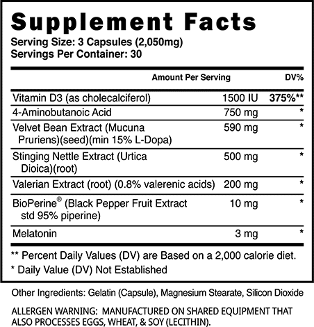 Growth Supplement Facts Panel