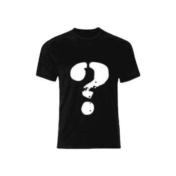 Mystery Shirt. Black shirt render with question mark.