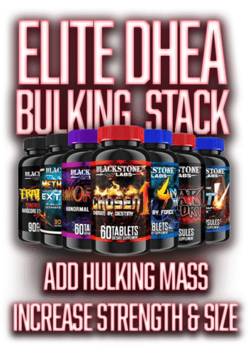 Elite DHEA Bulking Stack. Includes Eradicate, Metha-Quad Extreme, AbNORmal, Chosen1, Brutal 4ce, Gear Support, and PCT-V. Add Hulking Mass. Increase Strength & Size