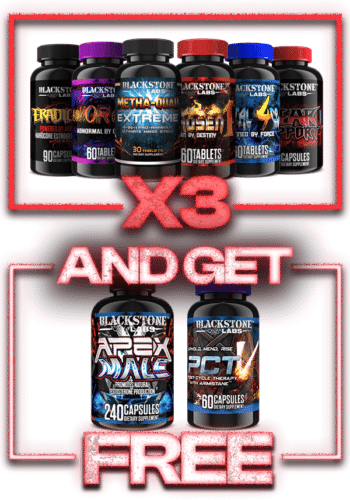 Elite DHEA Bulking Stack - 90 Day Cycle. Contains Three Each of Metha-Quad Extreme, AbNORmal, Chosen1, Brutal 4ce, Eradicate, and Gear Support. Comes with FREE off-cycle support (PCT-V and Apex Male)
