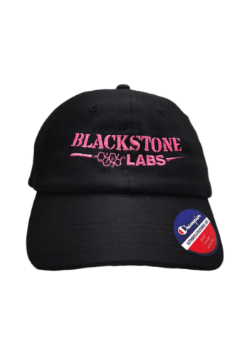 Blackstone Labs Dad Hat | Black Hat Pink Logo